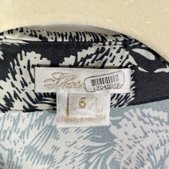 Shoshanna Essie Dress Black Ivory Floral Print Long Sleeve Shirt Dress Size 6 - Picture 10 of 15